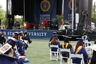 A view of the graduates at Commencement 2021